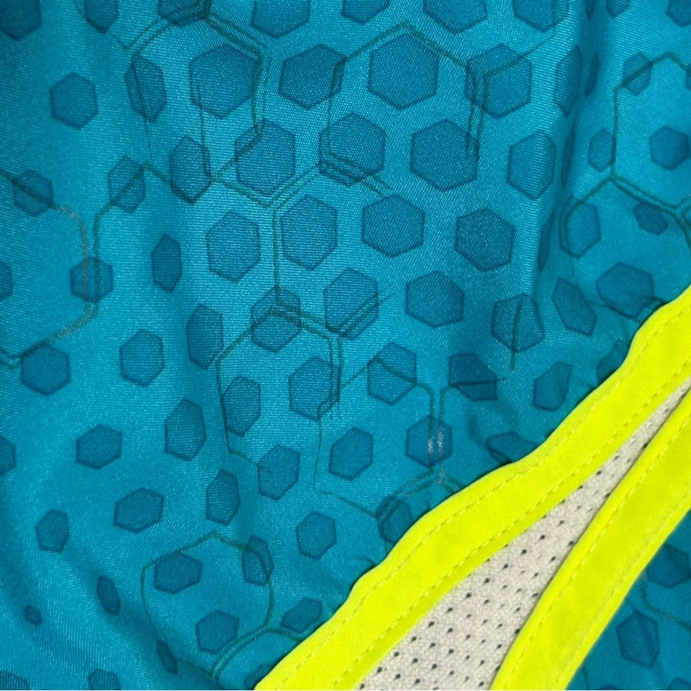 Under Armour Women’s Teal Blue 3” Honeycomb Geometric Athletic Running Shorts L - Picture 2 of 6